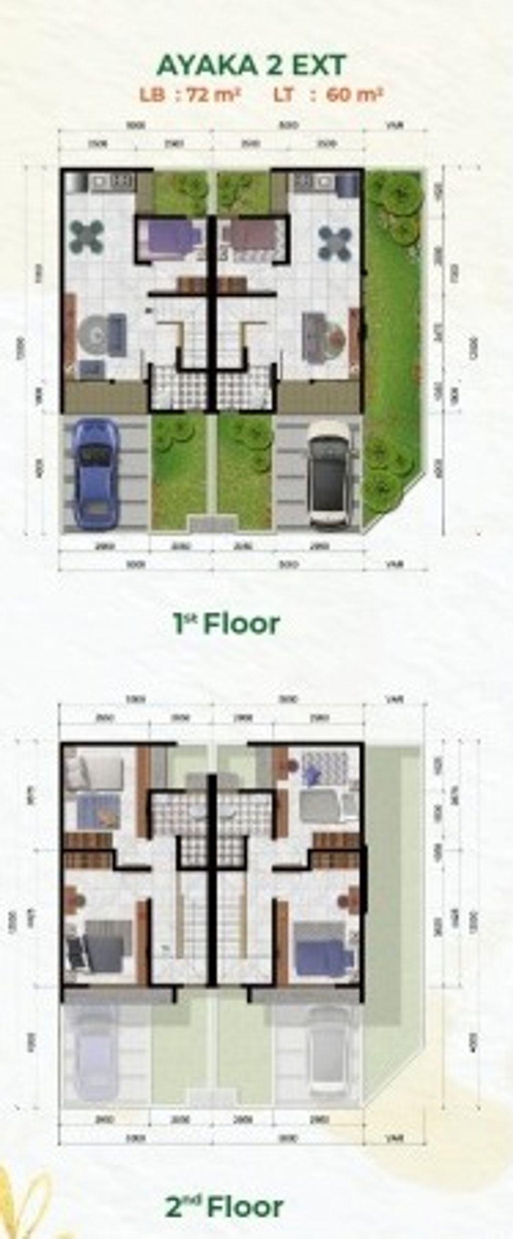 foto denah rumah tipe AYAKA 2 STD - EXTENSION perumahan CITRA ECOPOLIS RAYA - ECO RESIDENCE - BELLE FLEUR EXT
