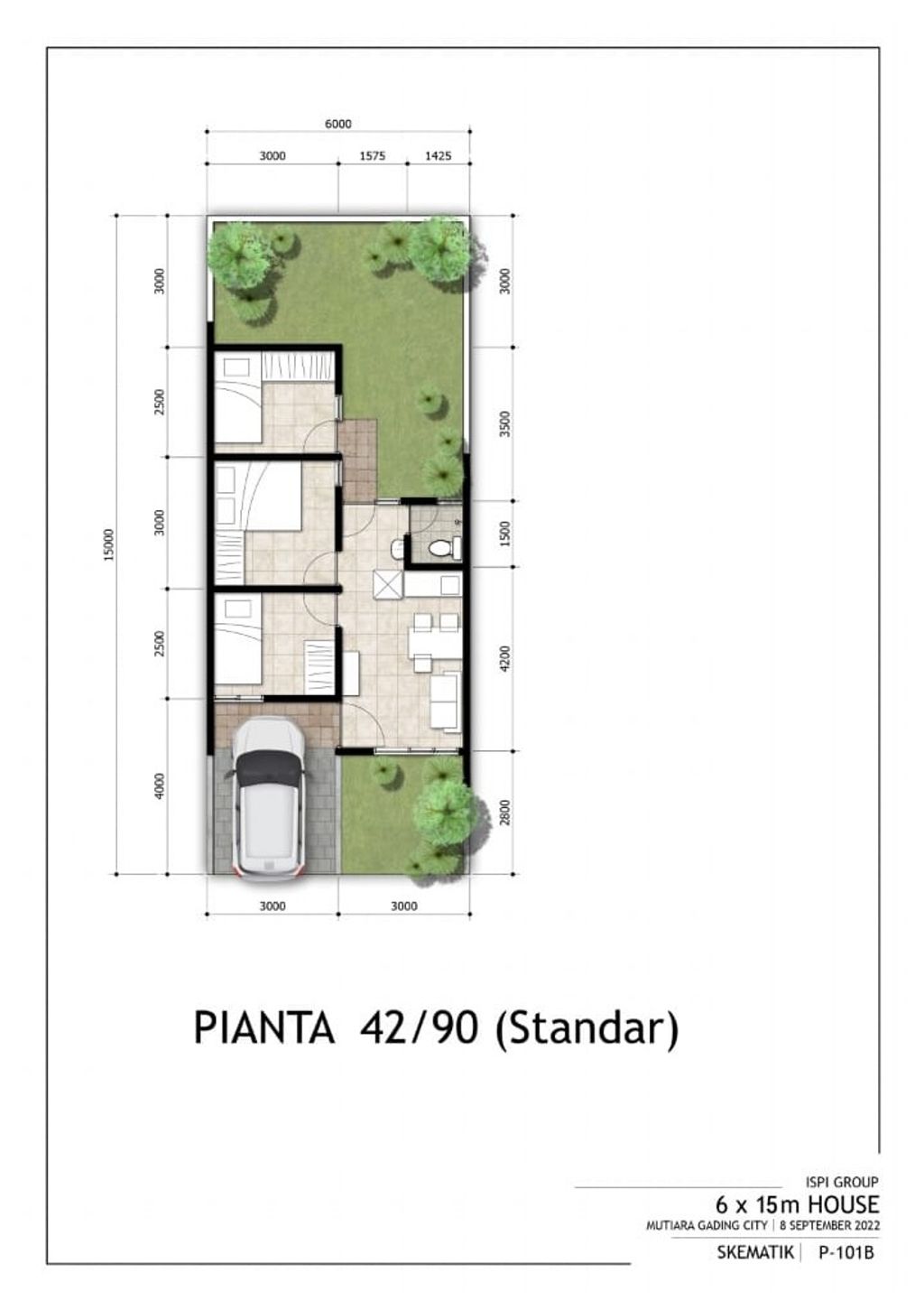 foto denah rumah tipe GRAND PIANTA 930 perumahan MUTIARA GADING CITY - LONDON BLV