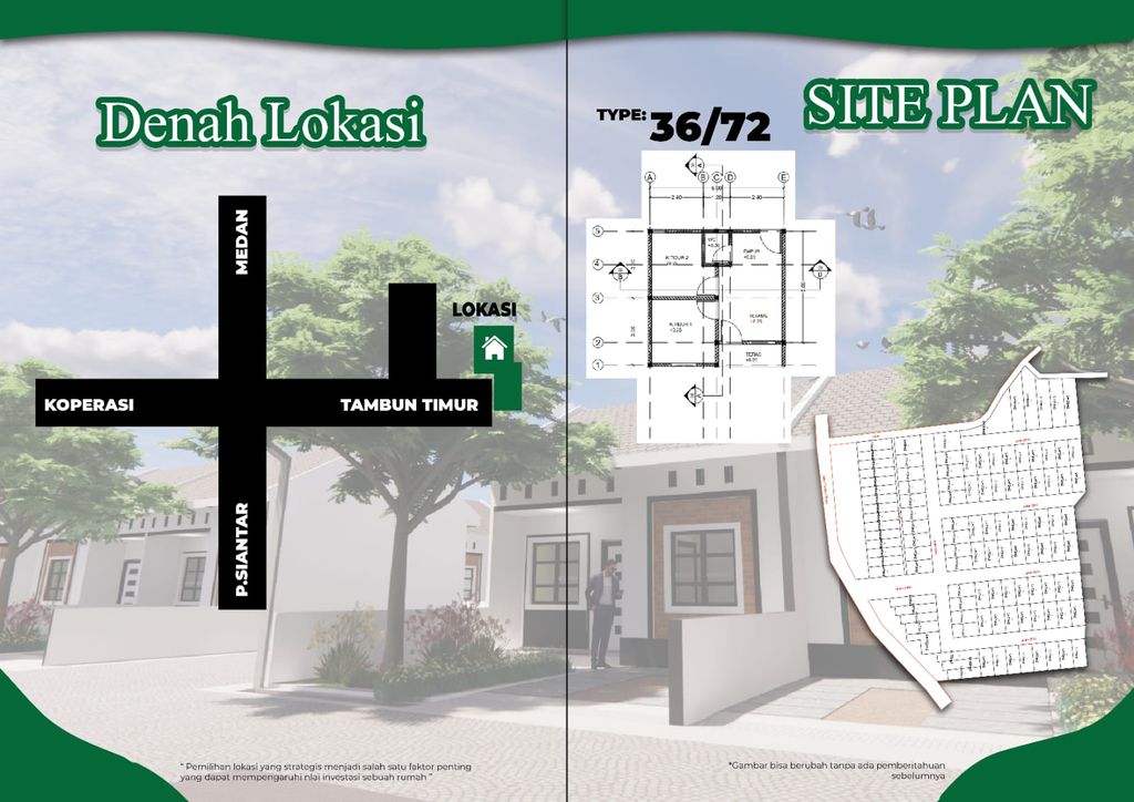 foto denah rumah tipe 36 perumahan BINTANG TAMBUN RESIDENCE