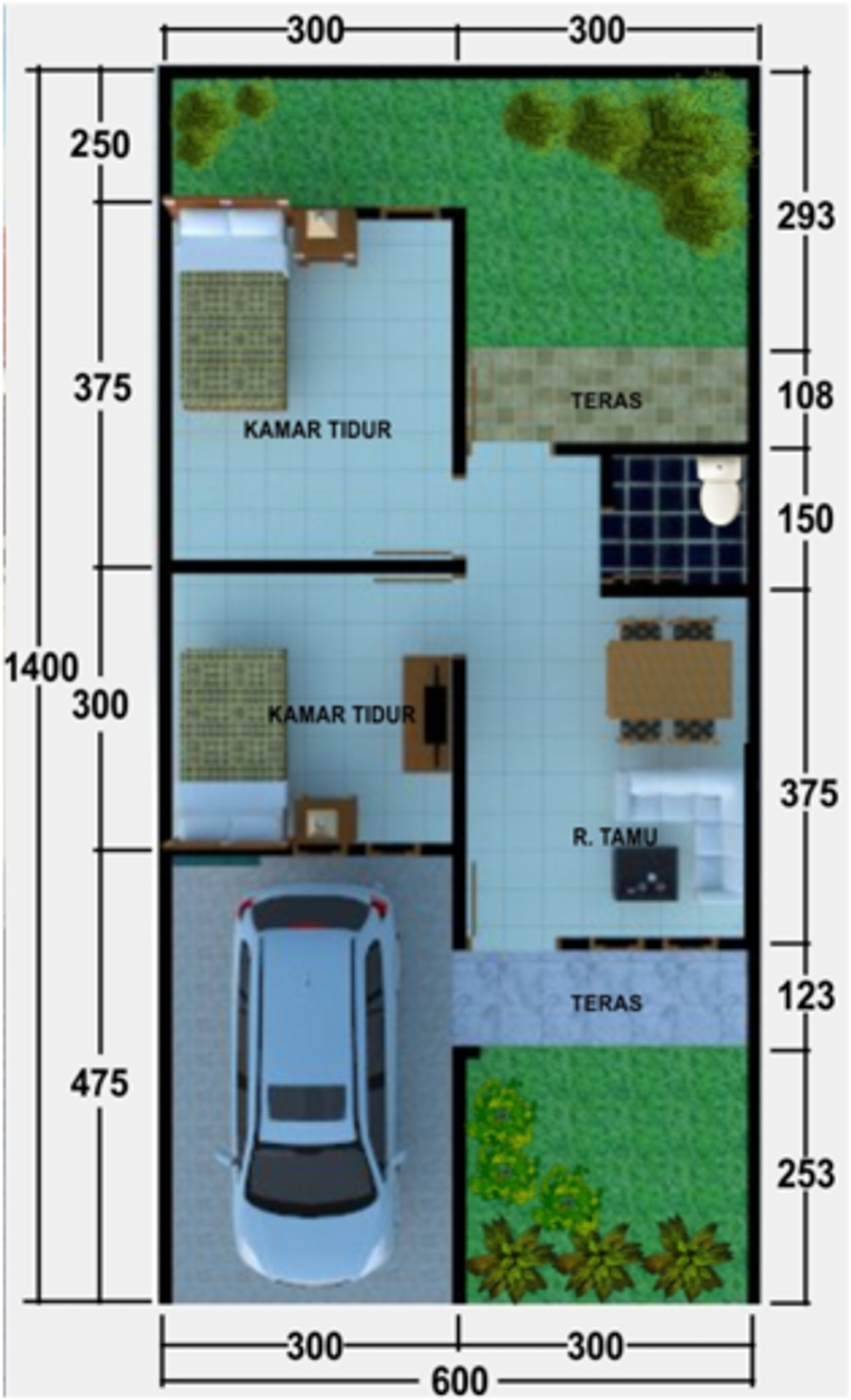 foto denah rumah tipe Jade perumahan Artaputra Residence