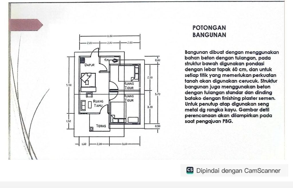foto denah rumah tipe 36 perumahan NAJWA MANDIRI RESIDENCE