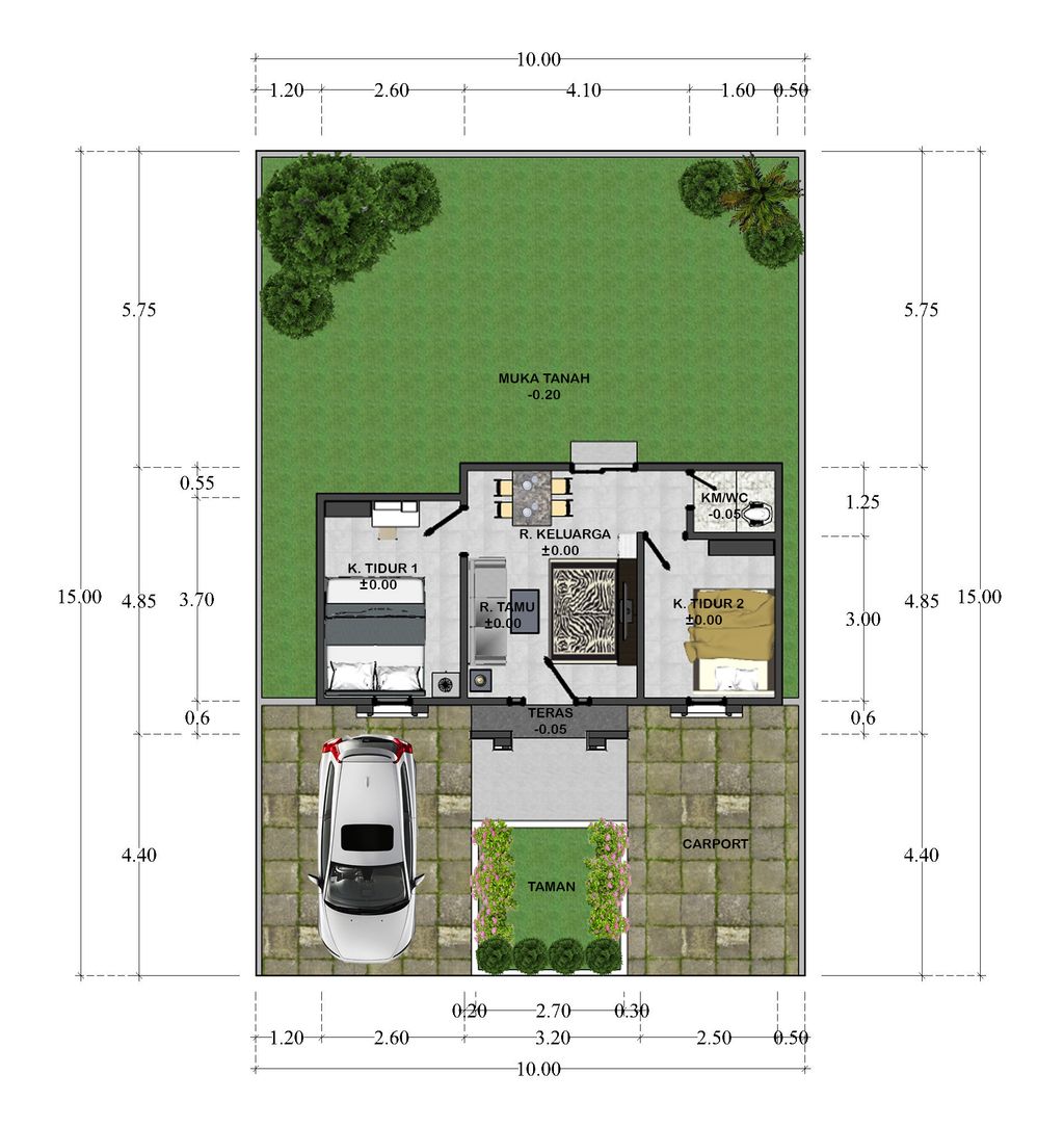foto denah rumah tipe 36 perumahan ASADEL LIVING TAHAP II