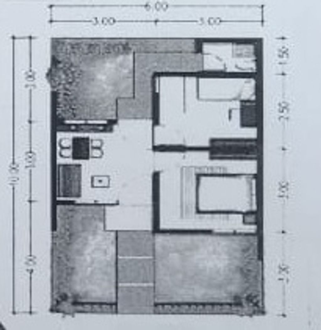 foto denah rumah tipe 30/60 perumahan Puri Dolpin 99 Kalibubuk