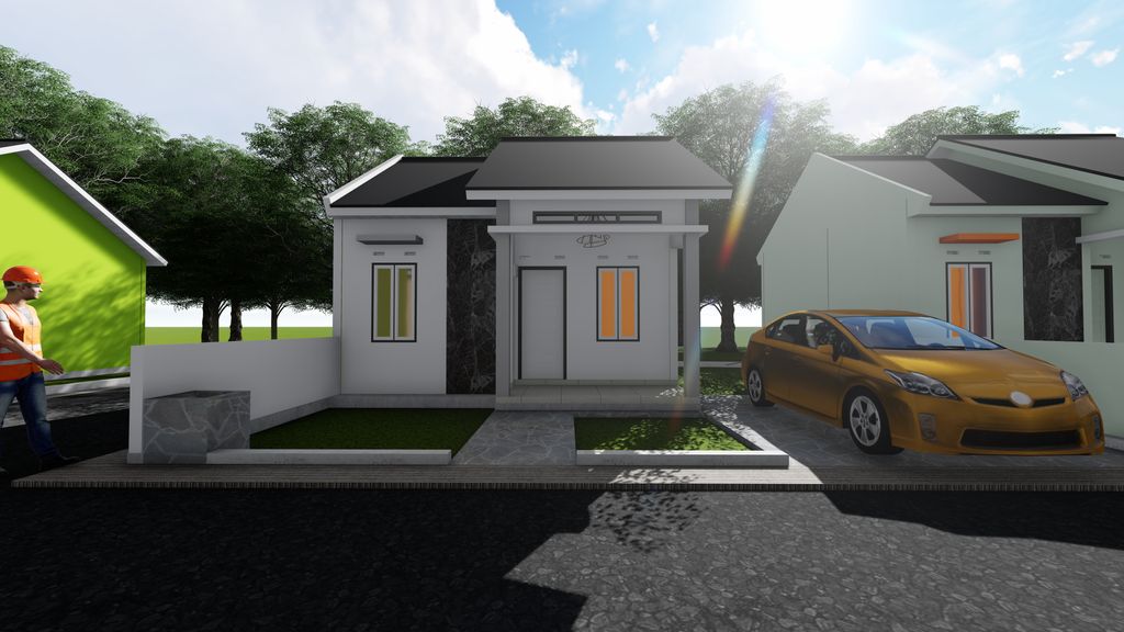 foto tampak rumah tipe 36 Bersubsidi perumahan AZKA RESIDENCE