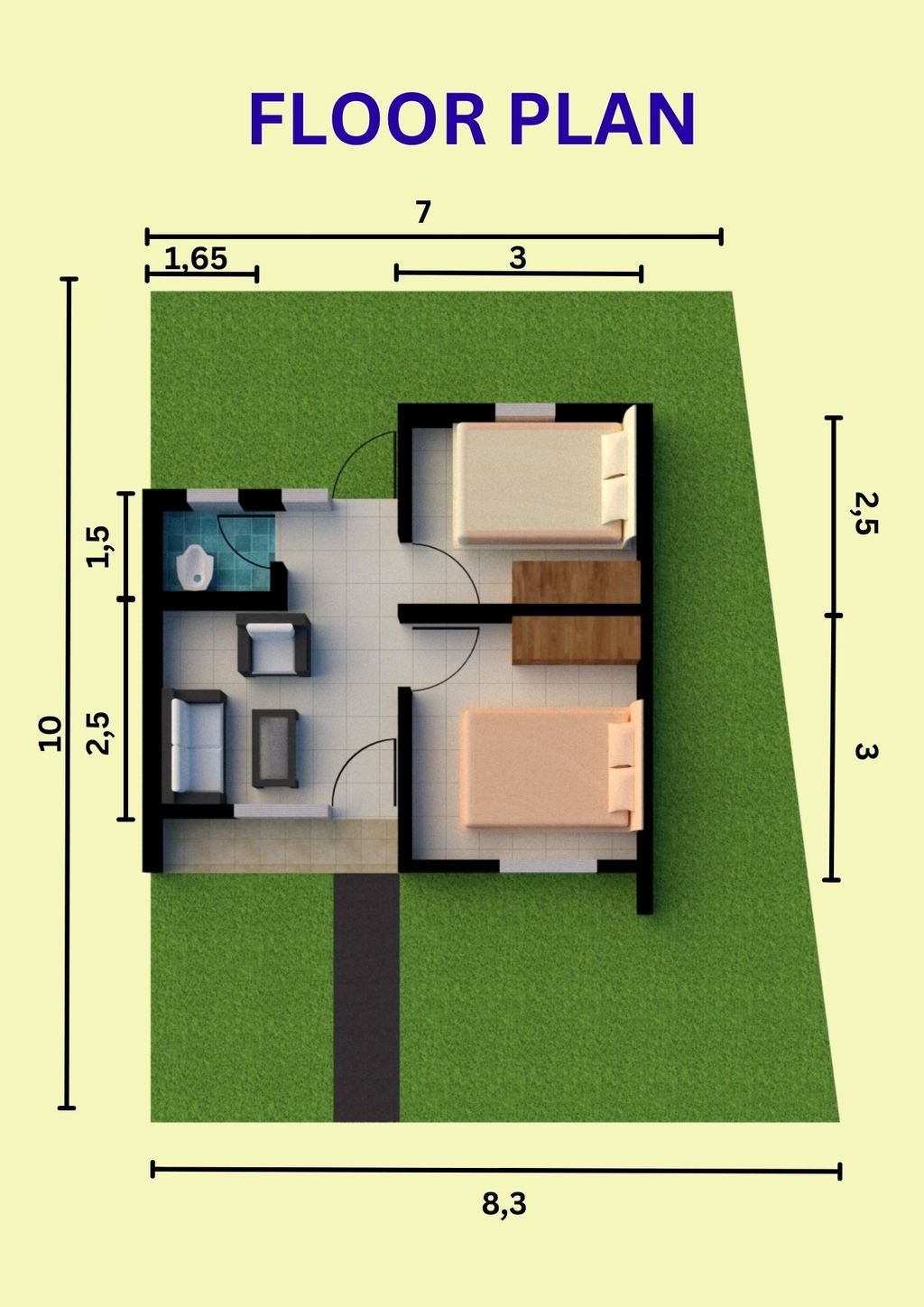 foto denah rumah tipe Rumah Subsidi 30/77 perumahan GRAND CILAMAYA RESIDENCE