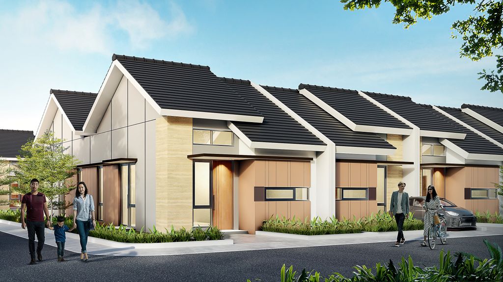 foto tampak rumah tipe MAPLE T32 HOOK 581.000.000 perumahan HARMONI PARK RESIDENCE