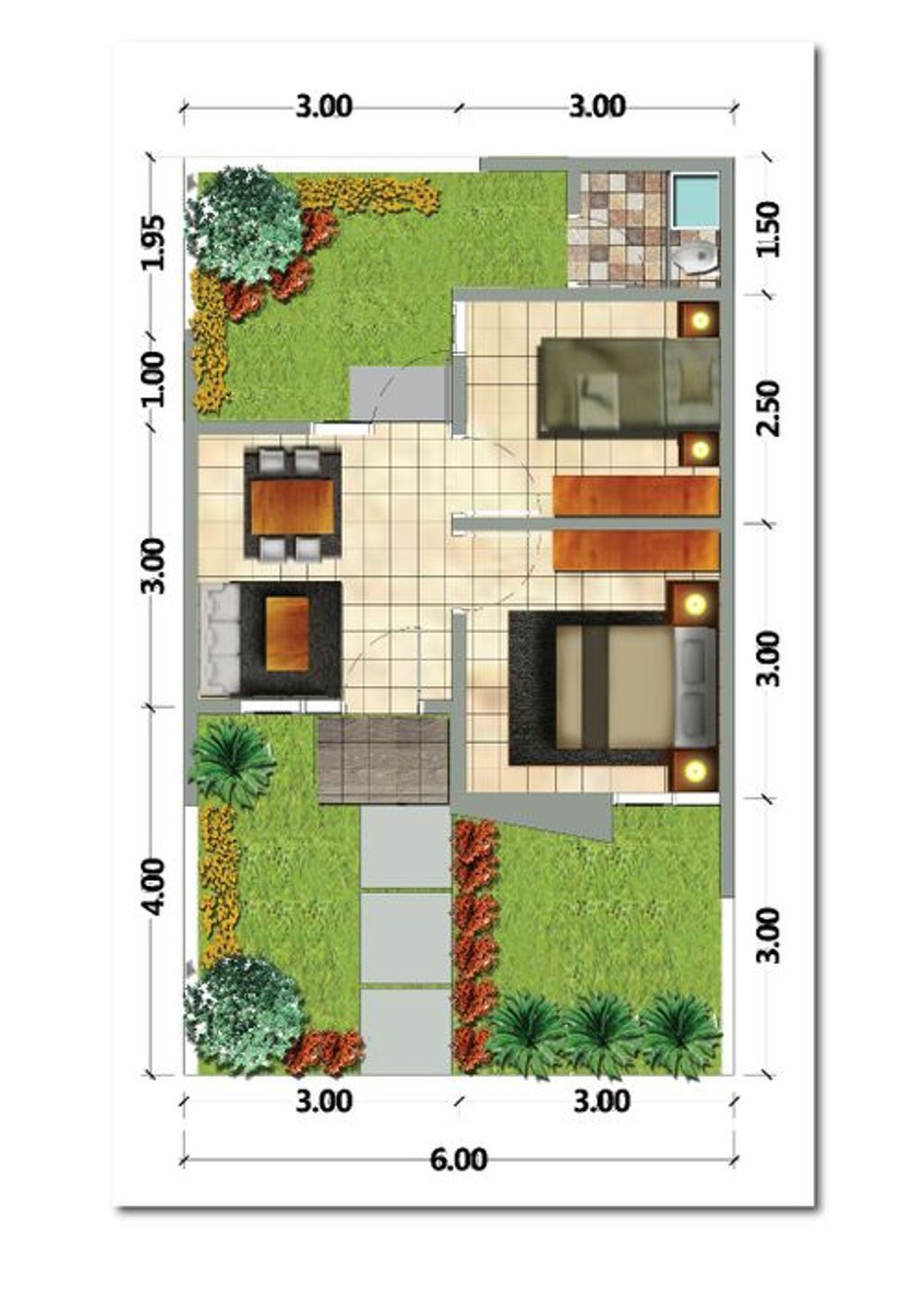 foto denah rumah tipe T36 285.700.000 perumahan Permata Puri Harmoni 2 Tahap 2