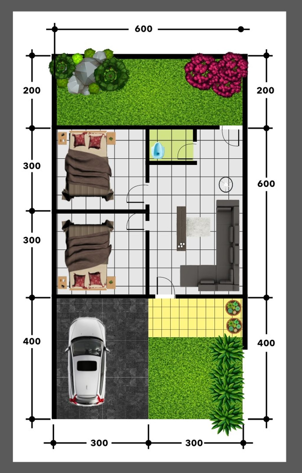 foto denah rumah tipe 36 perumahan TIARA RESIDENCE TAHAP 2