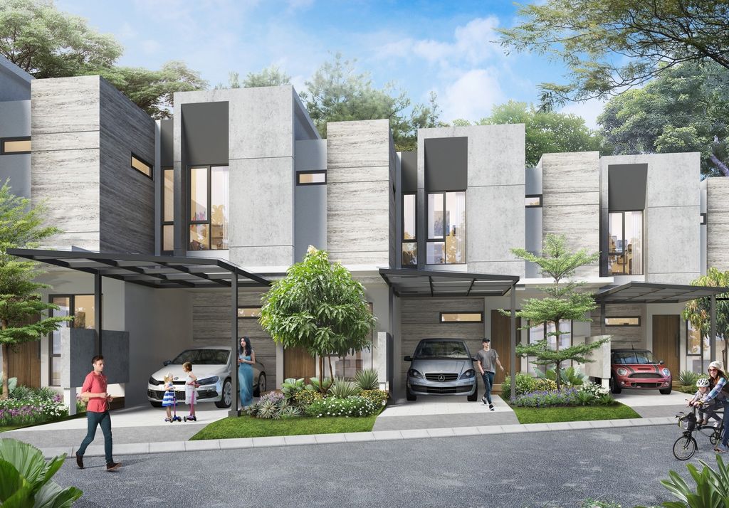 foto tampak rumah tipe PINNATA perumahan KEBAYORAN PIAZZA HARMONY 1