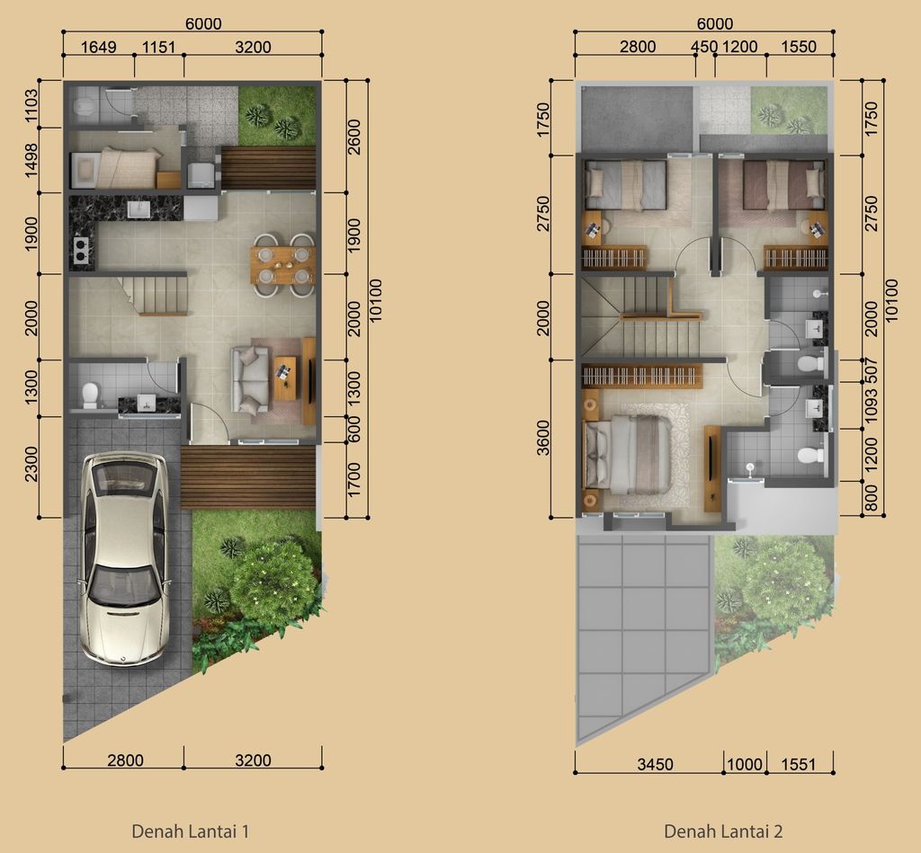 foto denah rumah tipe PINNATA perumahan KEBAYORAN PIAZZA HARMONY 1