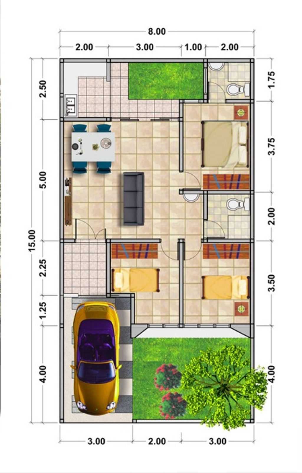 foto denah rumah tipe T. 80 / 120 perumahan Perum AUSTINVILLE Tahap II