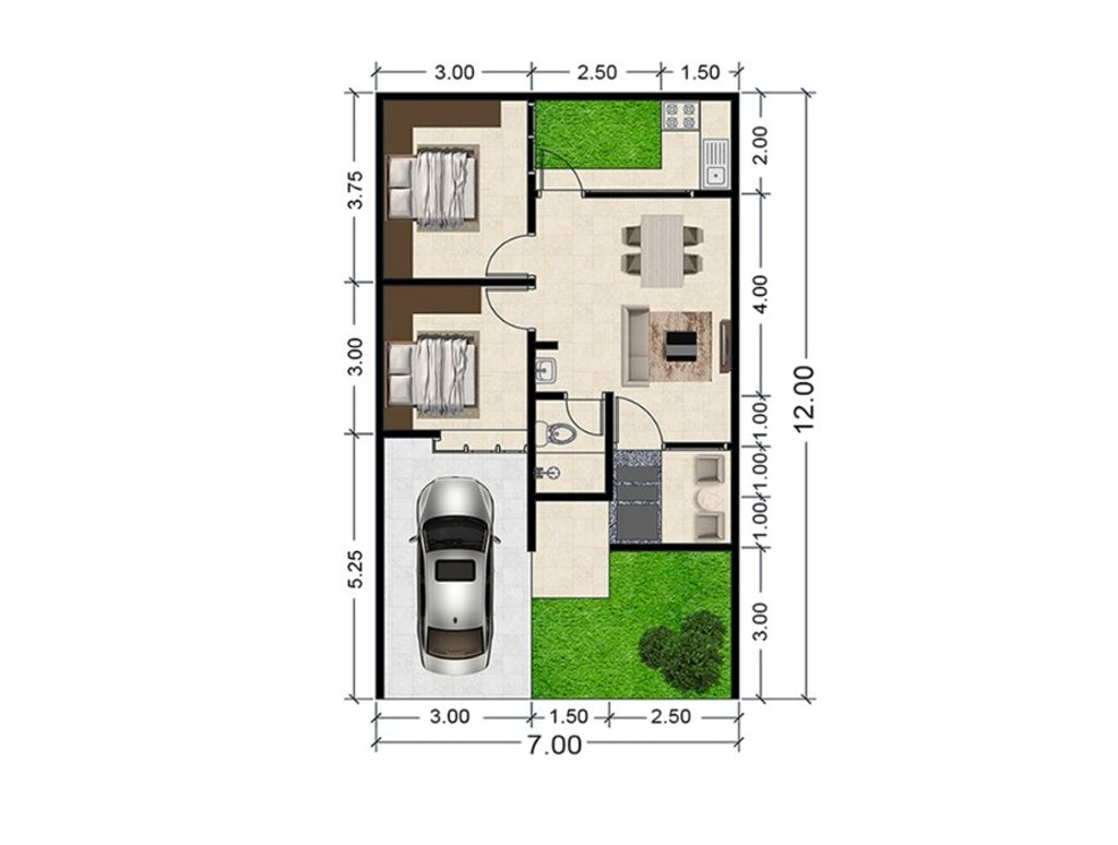 foto denah rumah tipe T. 53 / 84 perumahan Perum AUSTINVILLE Tahap II