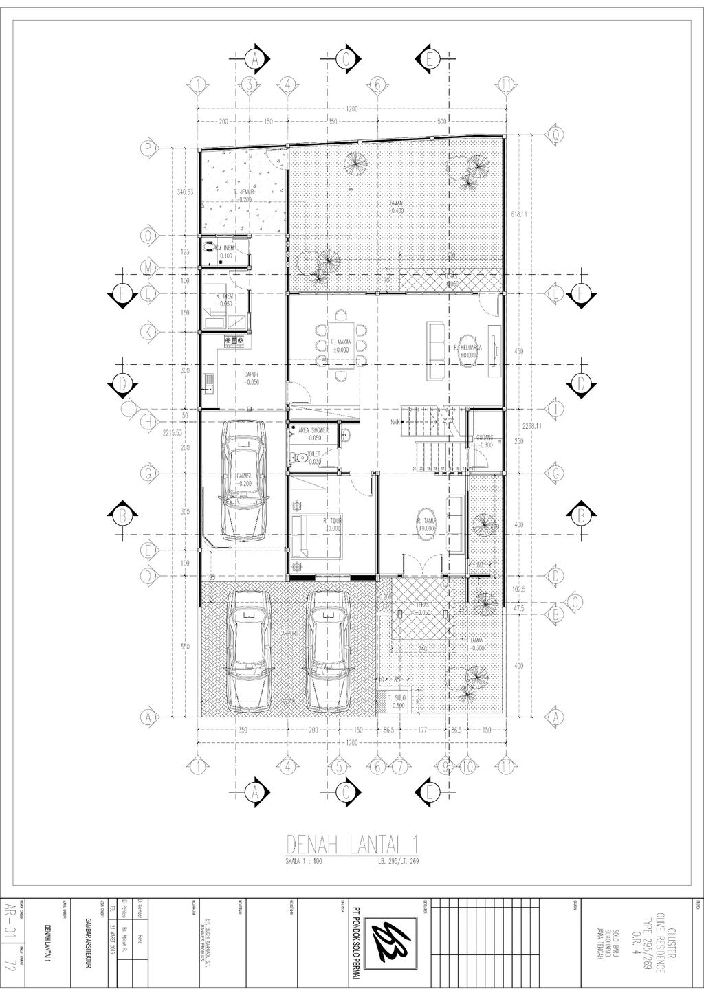 foto denah rumah tipe 295 perumahan Olive Residence
