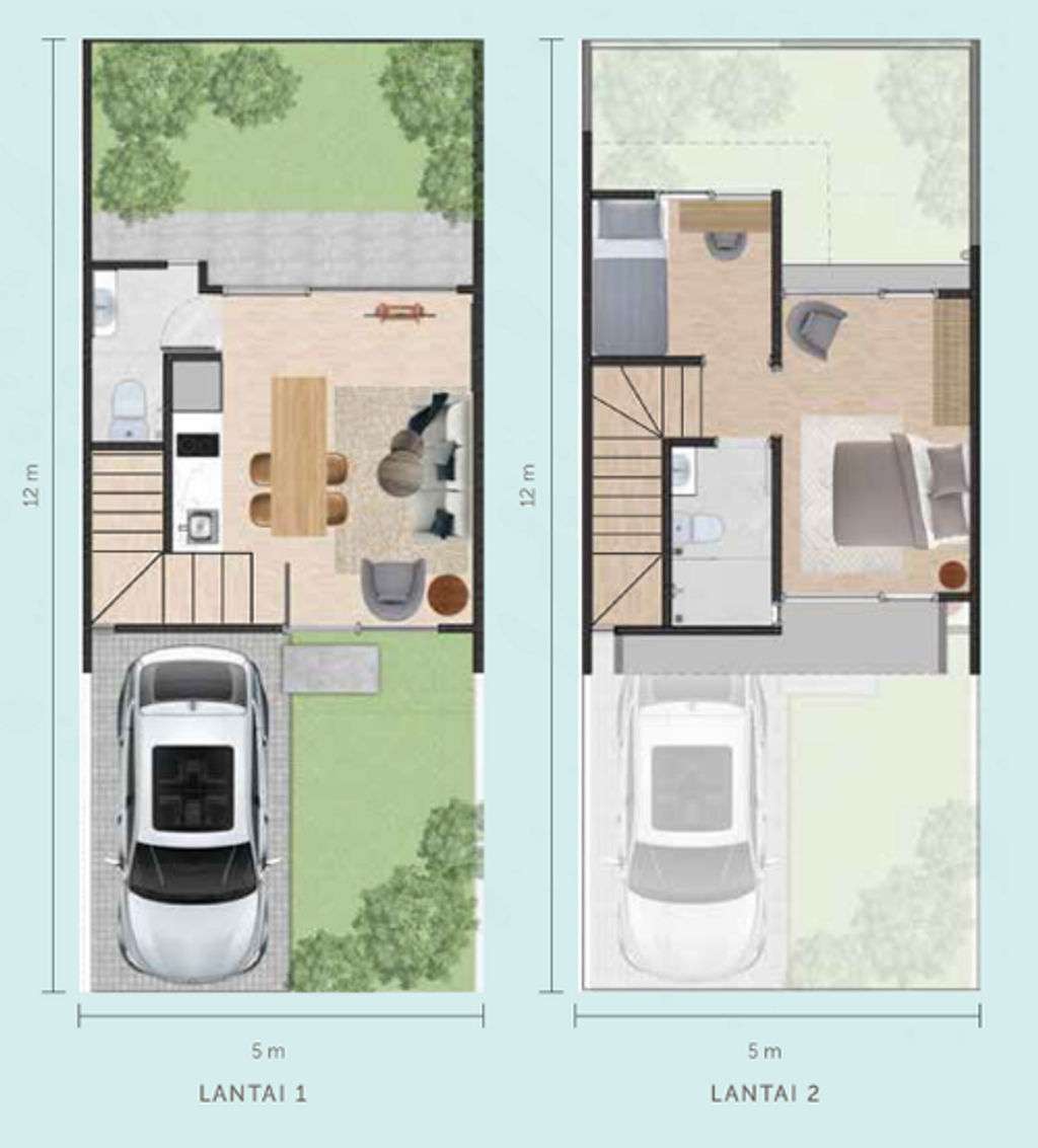 foto denah rumah tipe 1B - Courtyard Pavilion perumahan WATERFRONT ESTATE