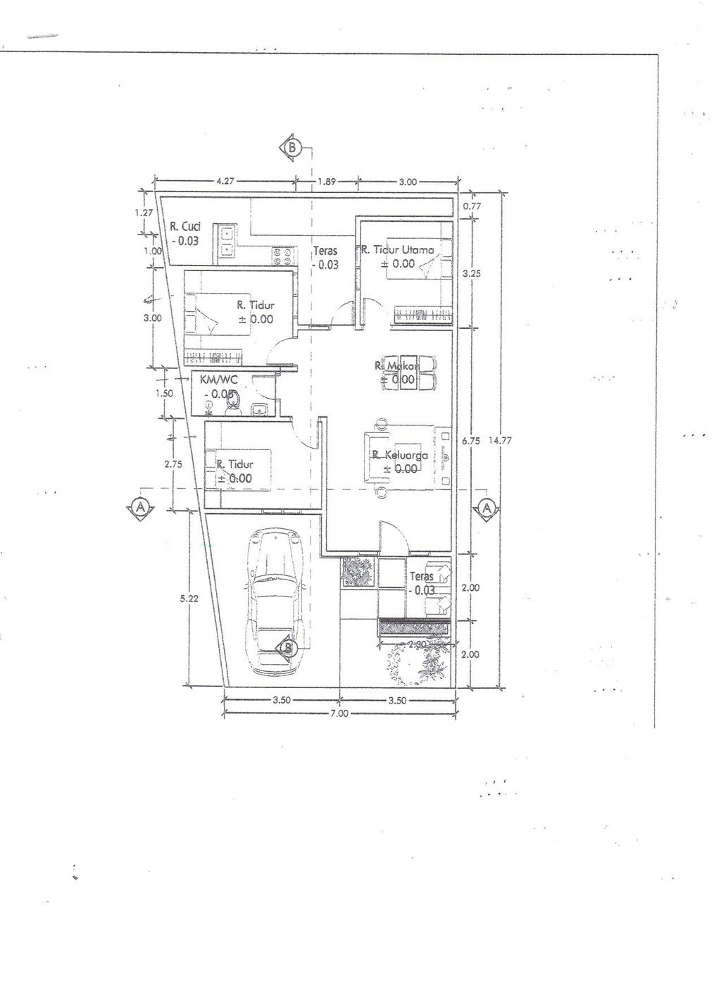 foto denah rumah tipe T. 81 Luas 119 perumahan Perum AUSTINVILLE Tahap II