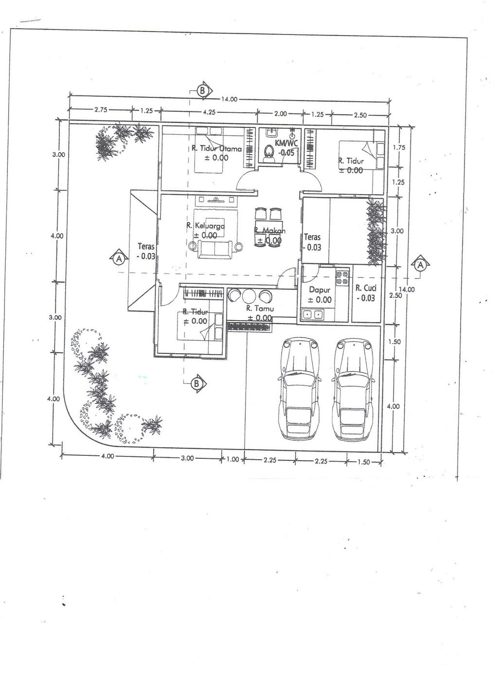 foto denah rumah tipe T. 92 / 195 ( 1 lt Pojok ) perumahan Perum AUSTINVILLE Tahap II