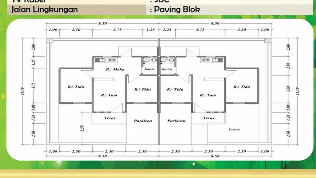 foto denah rumah tipe 36/97 2024 perumahan Perumahan Villa Garuda Mas
