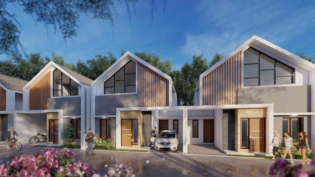 foto tampak rumah tipe TIDAR 45 perumahan GREEN ELEVEN