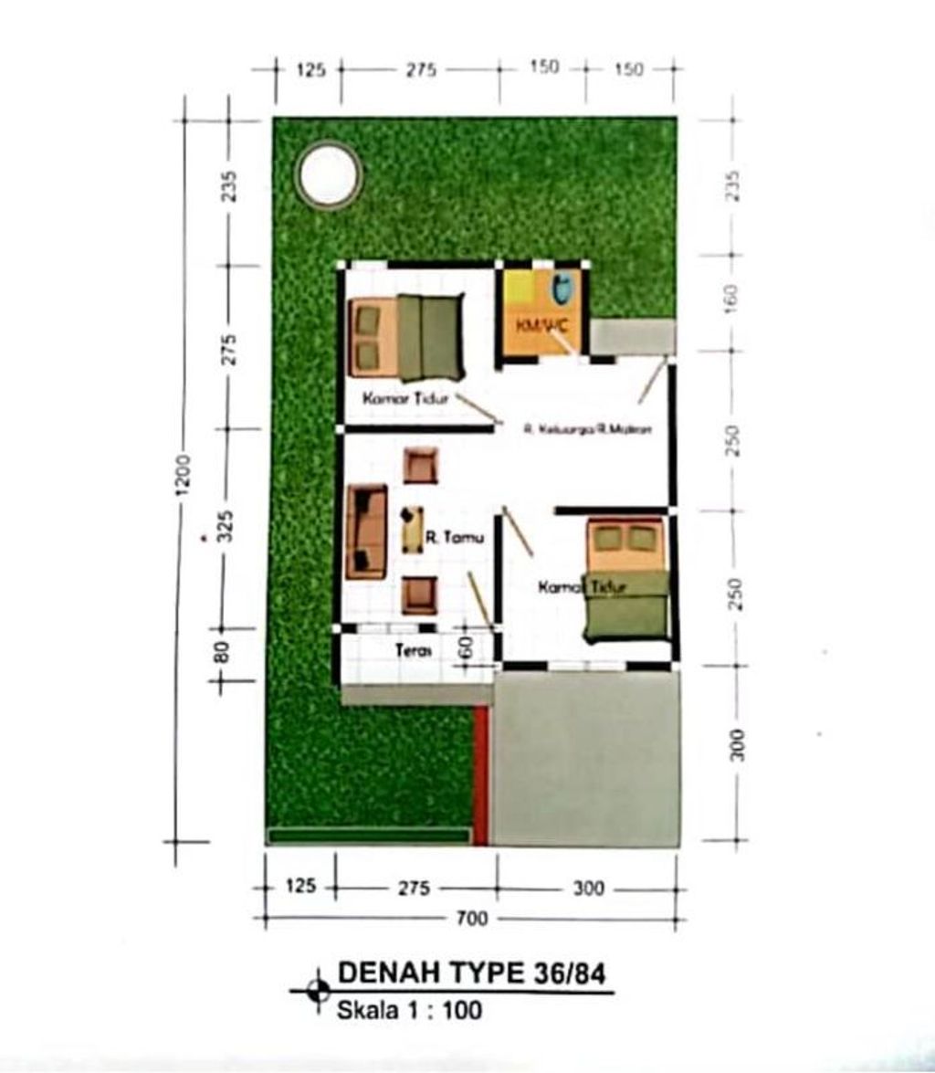 foto denah rumah tipe 36 perumahan PERUMAHAN ALGHANAMAS Bb