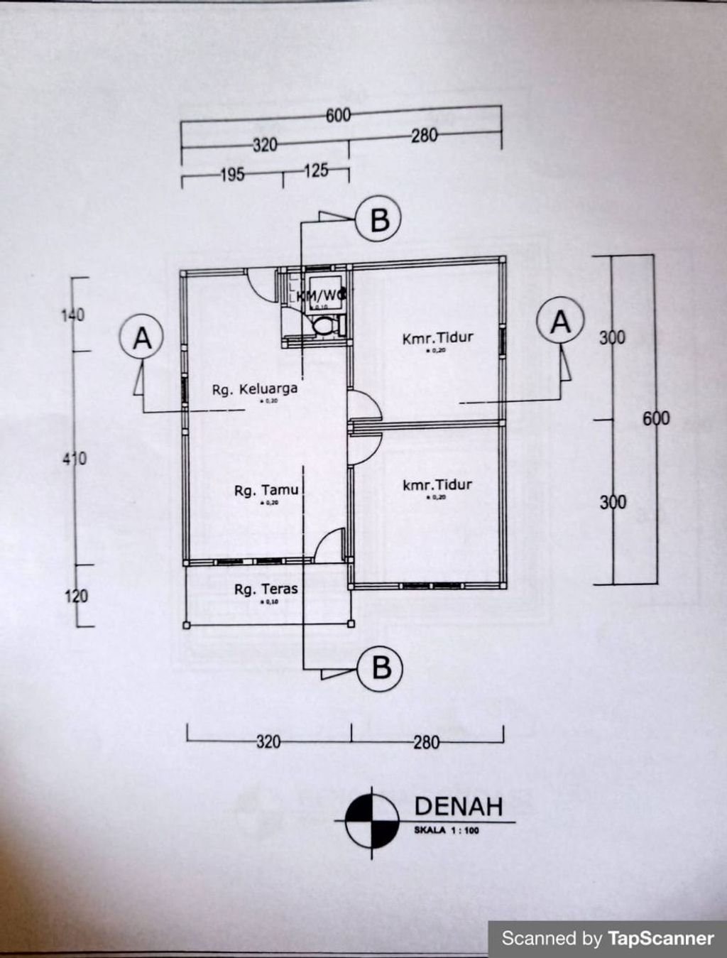 foto denah rumah tipe 36 perumahan GADING MAS ASRI