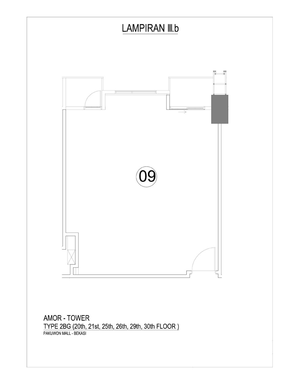 foto denah rumah tipe AMOR 2BR perumahan PAKUWON BEKASI RESIDENCE