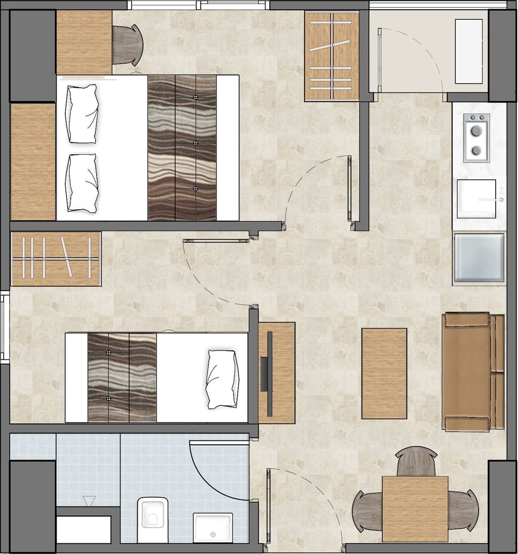foto denah rumah tipe 2 BR Lt. 27 (2024) perumahan CITRALAND VITTORIO - ALESSANDRO