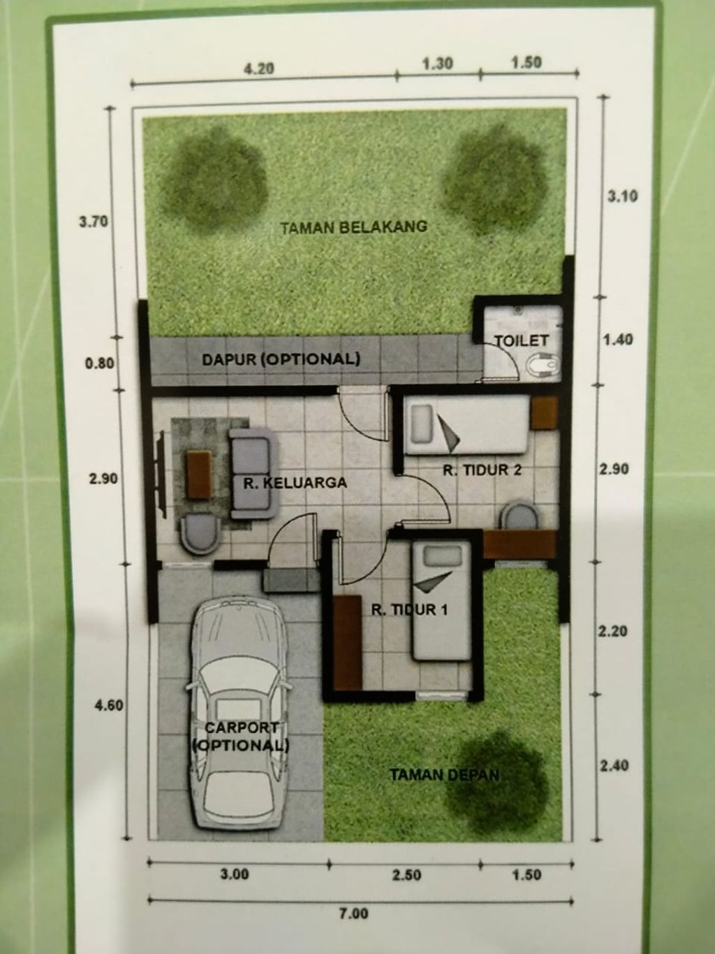 foto denah rumah tipe 30 perumahan GARDENIA RAYA 3