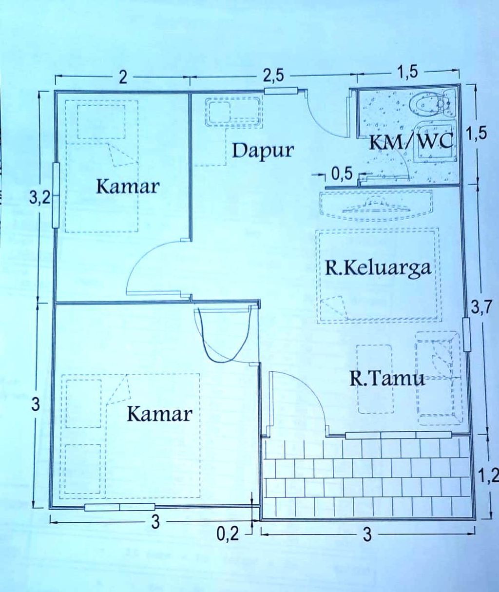 foto denah rumah tipe 36 perumahan PUTRI BUMI LESTARI