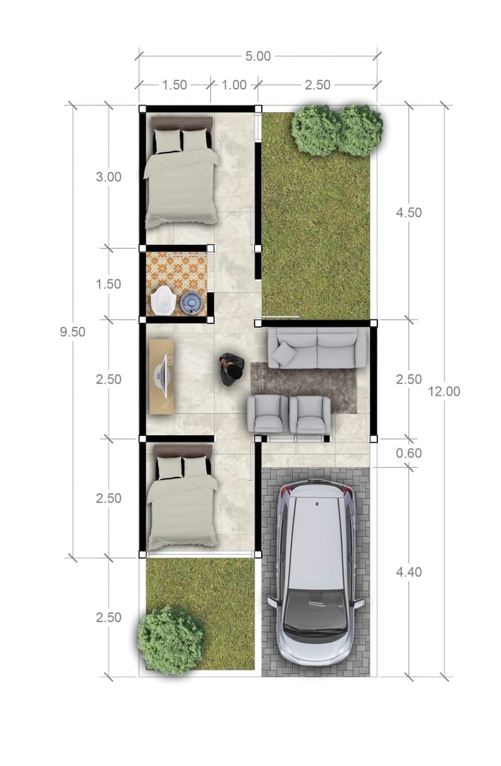 foto denah rumah tipe 30 perumahan DIAMOND CITY 2