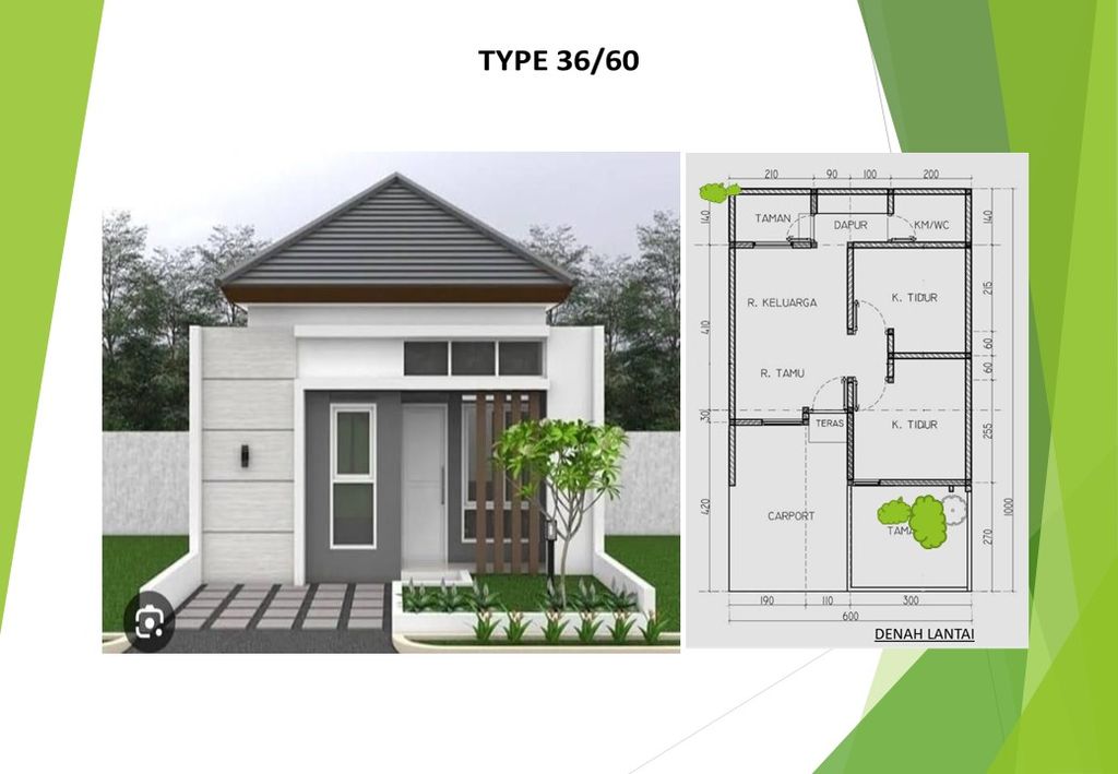 foto denah rumah tipe 60 perumahan PERUMAHAN KAMPUNG BAHAGIA