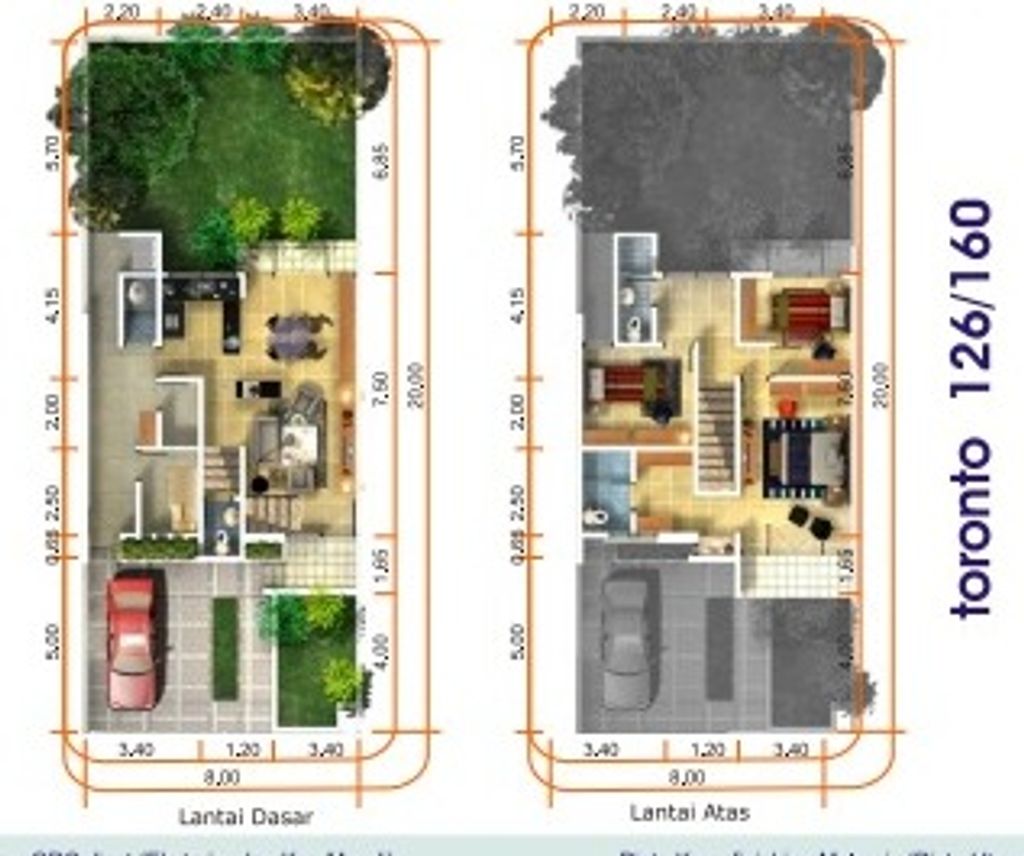 foto denah rumah tipe TORONTO perumahan CITRA RAYA - CLUSTER WATER POINT