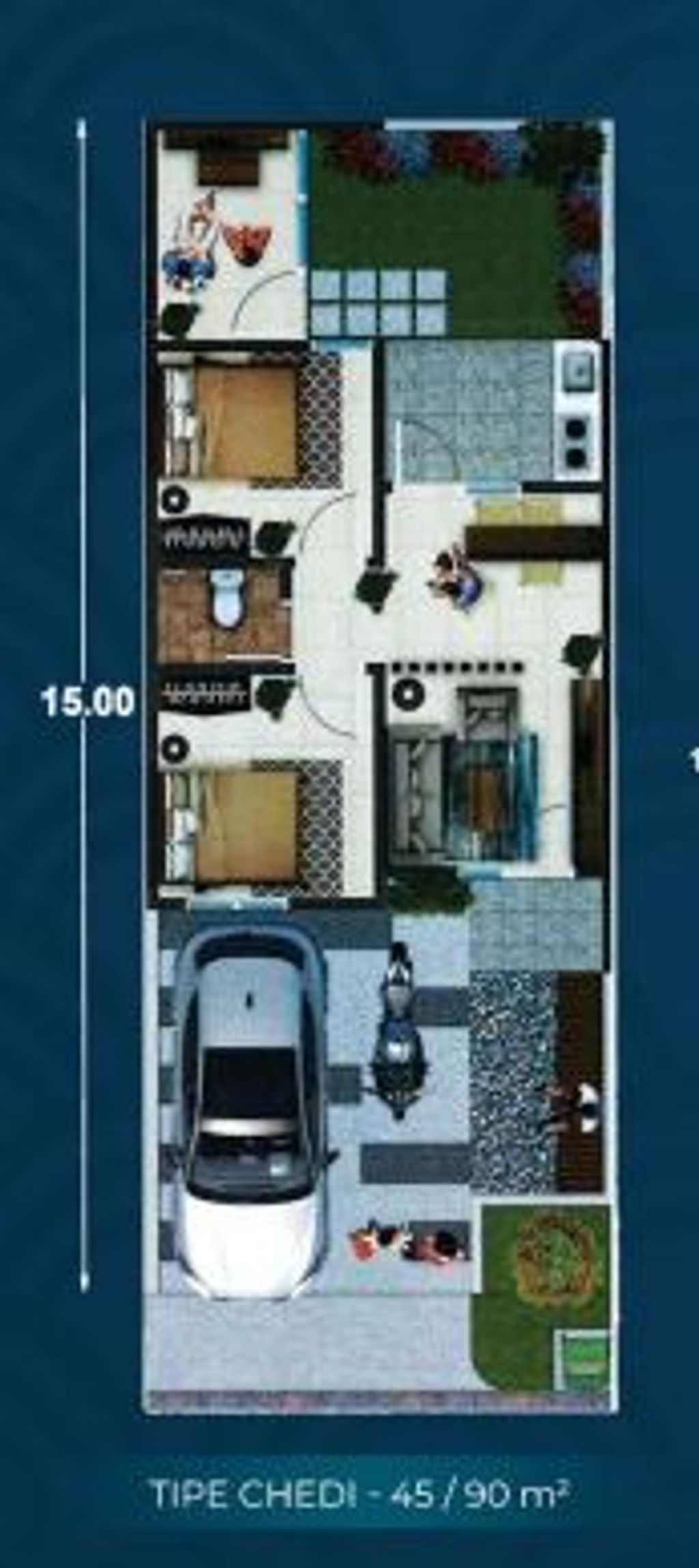 foto denah rumah tipe 45-90 perumahan CITRA SWARNA TEMBONG CITY 2024