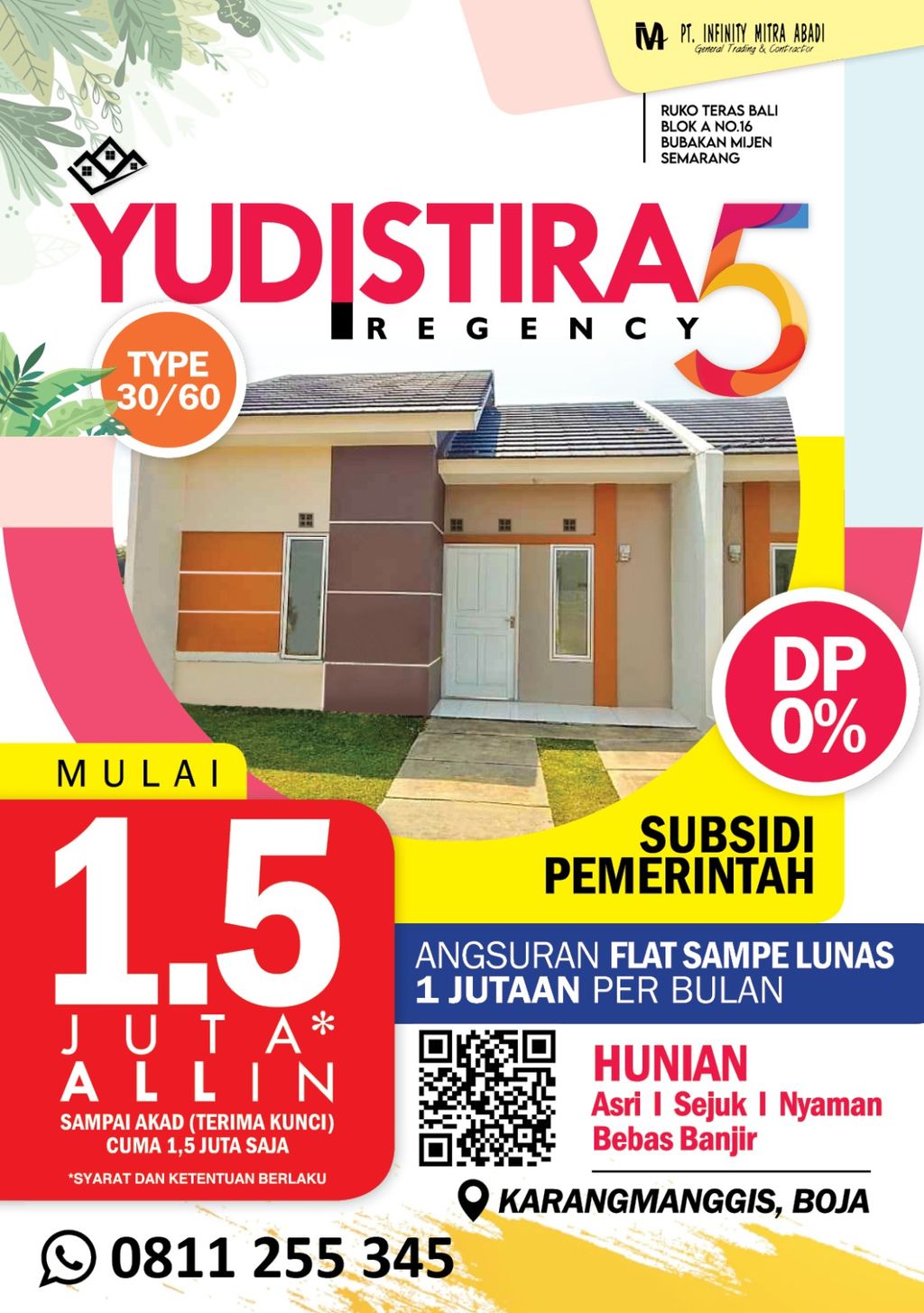 foto tampak rumah tipe subsidi perumahan YUDISTIRA REGENCY 5