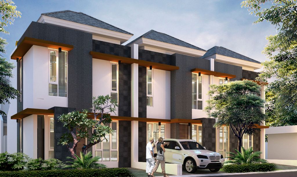 foto tampak rumah tipe Sakura perumahan Royal Botanica Residence