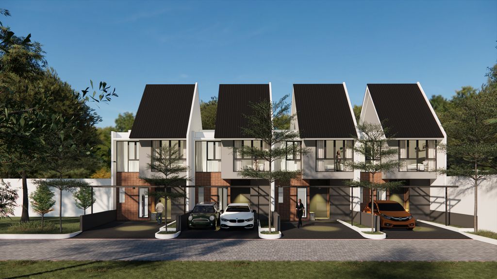 foto tampak rumah tipe Tulip perumahan Royal Botanica Residence