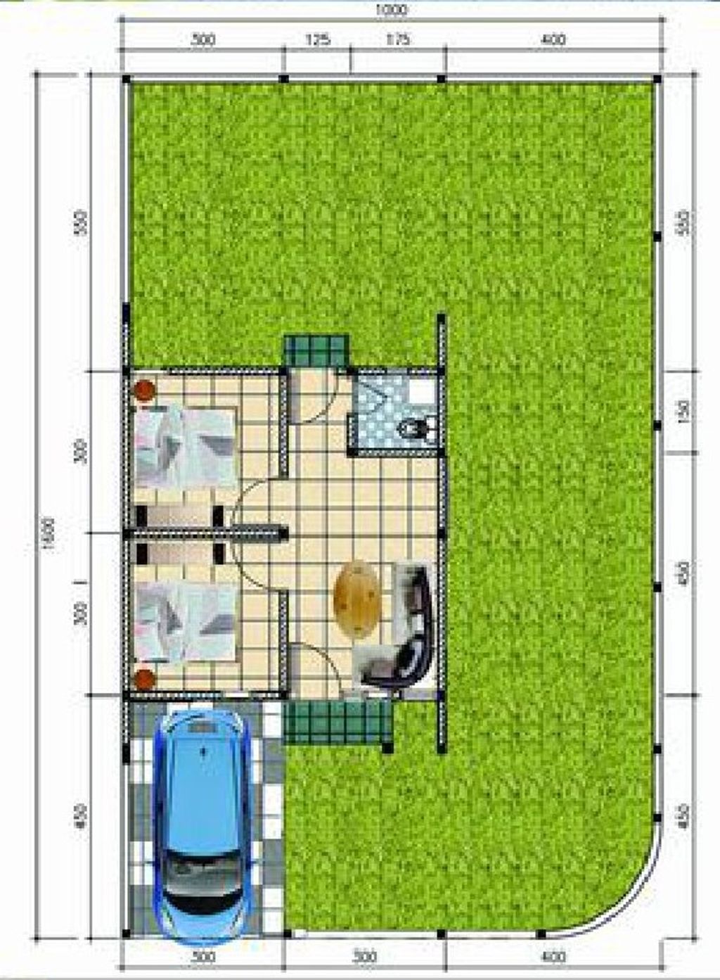 foto denah rumah tipe SAPHIRE POJOK (997) perumahan HEAVENLAND PARK
