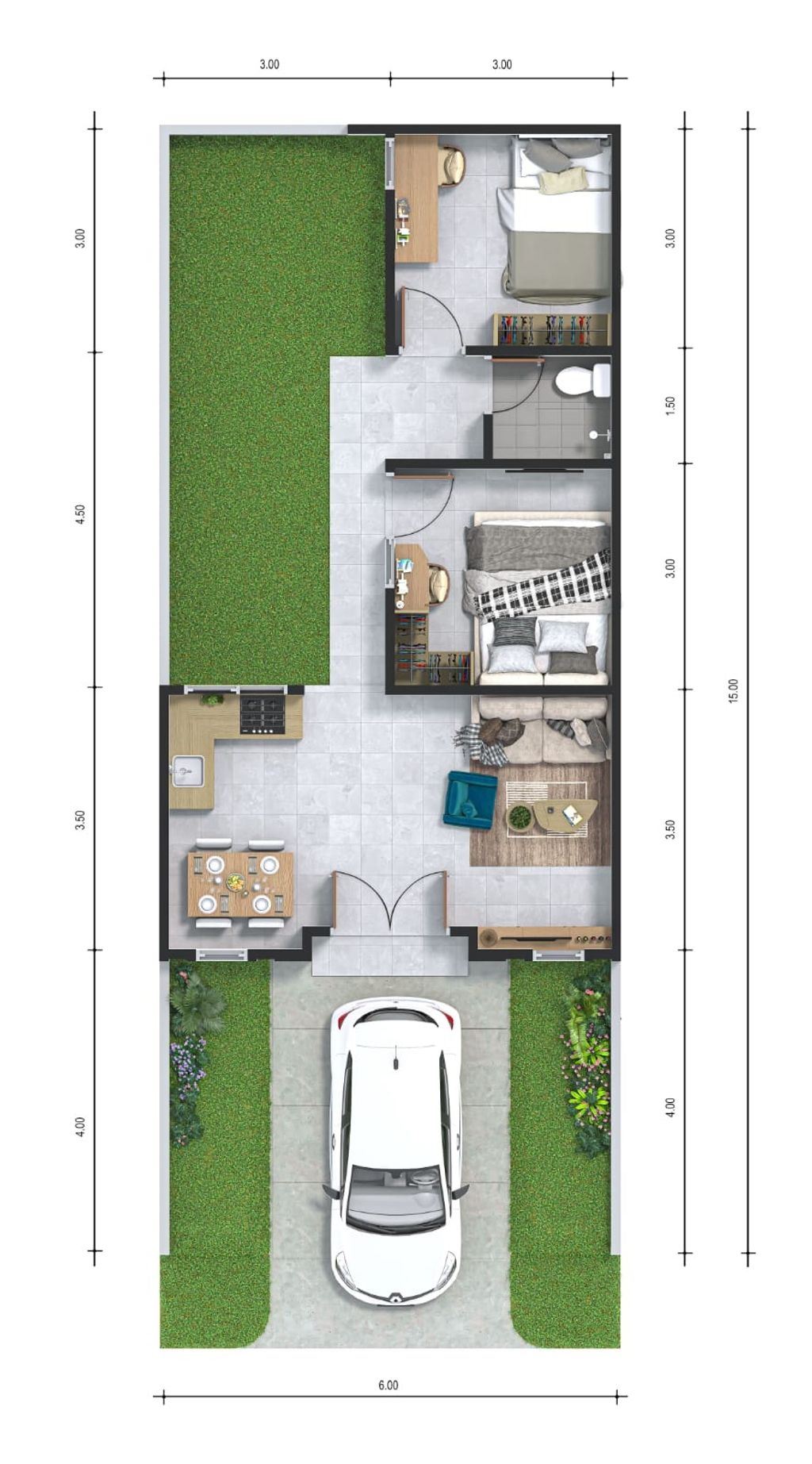 foto denah rumah tipe Akasha Standard perumahan CitraRaya City Cluster Citra Bukit Raya