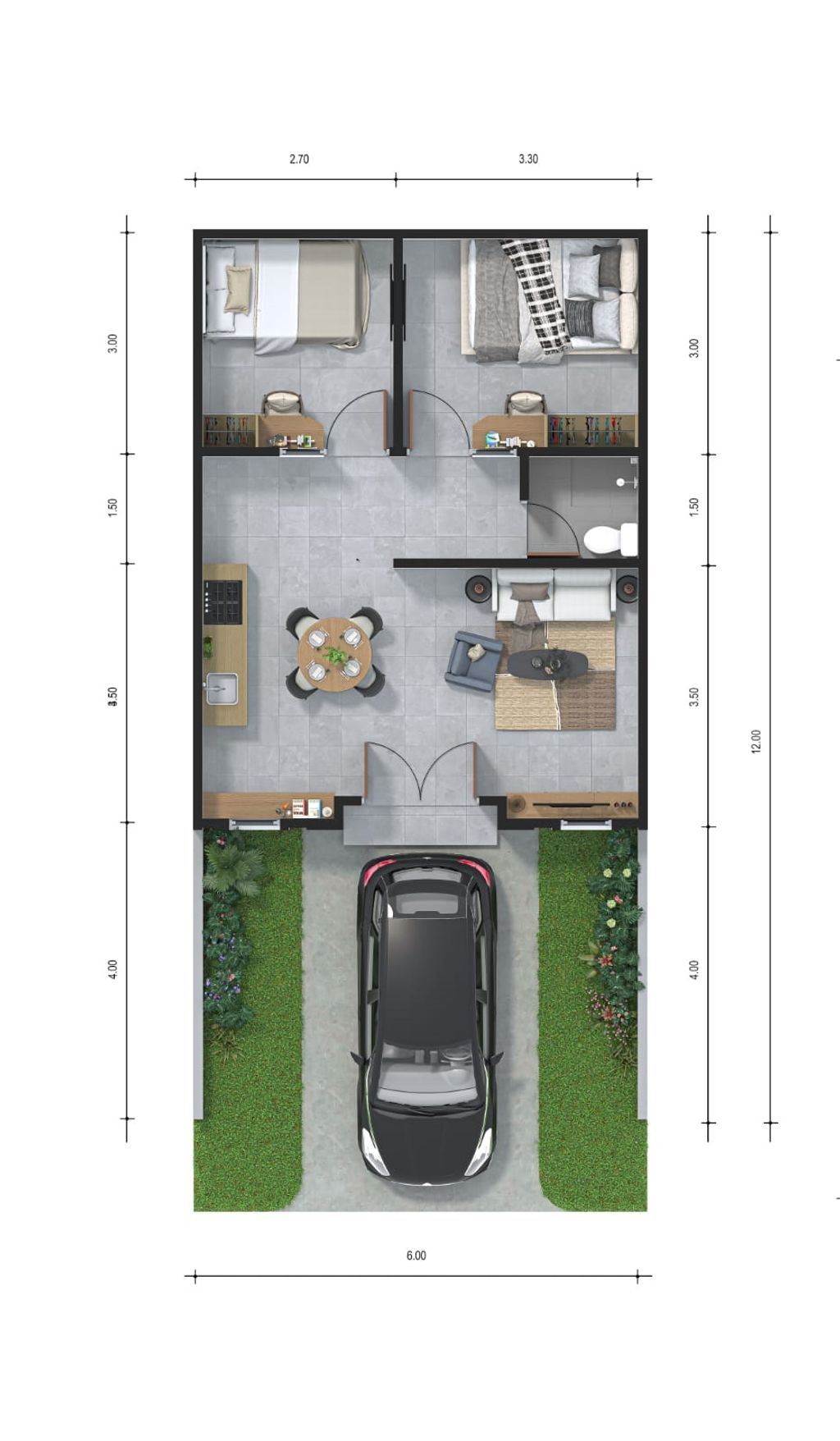 foto denah rumah tipe Agnia Standard perumahan CitraRaya City Cluster Citra Bukit Raya