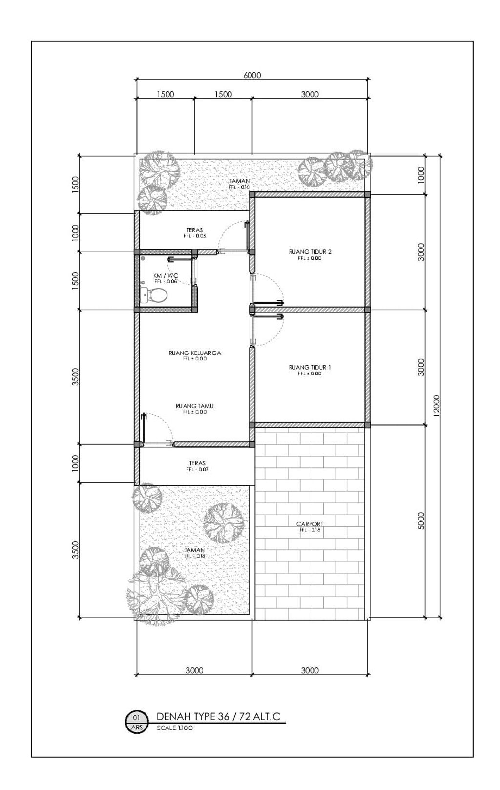 foto denah rumah tipe 36 perumahan MAHARANI RESIDENCE