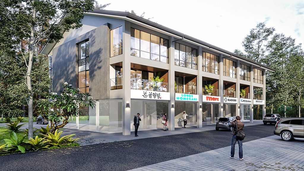foto tampak rumah tipe Shophouse perumahan Cendana Icon