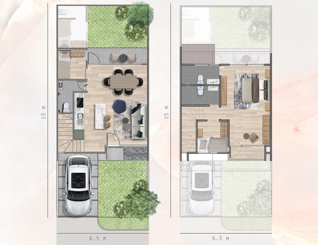 foto denah rumah tipe 3 (6.5 x 15) perumahan Cendana Icon