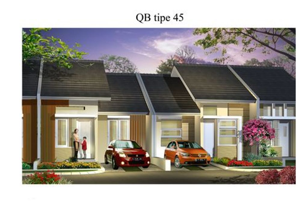 foto tampak rumah tipe QB 45/90 perumahan Harvest City