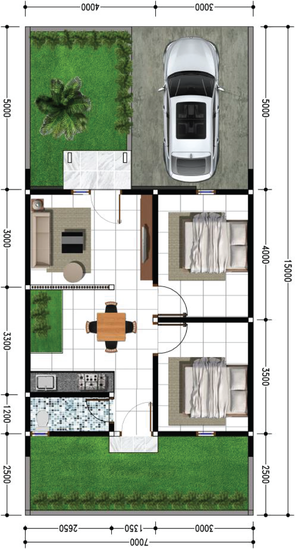 foto denah rumah tipe 56 - 20221 perumahan Griya Oso