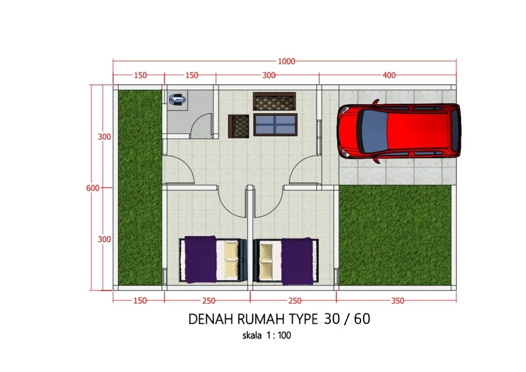 foto denah rumah tipe 30 perumahan ASTANA GRAHA BOJA
