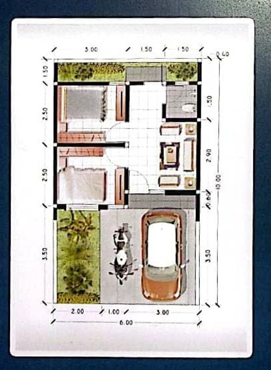 foto denah rumah tipe 30/60 perumahan LAWANG PARK RESIDENCE 2