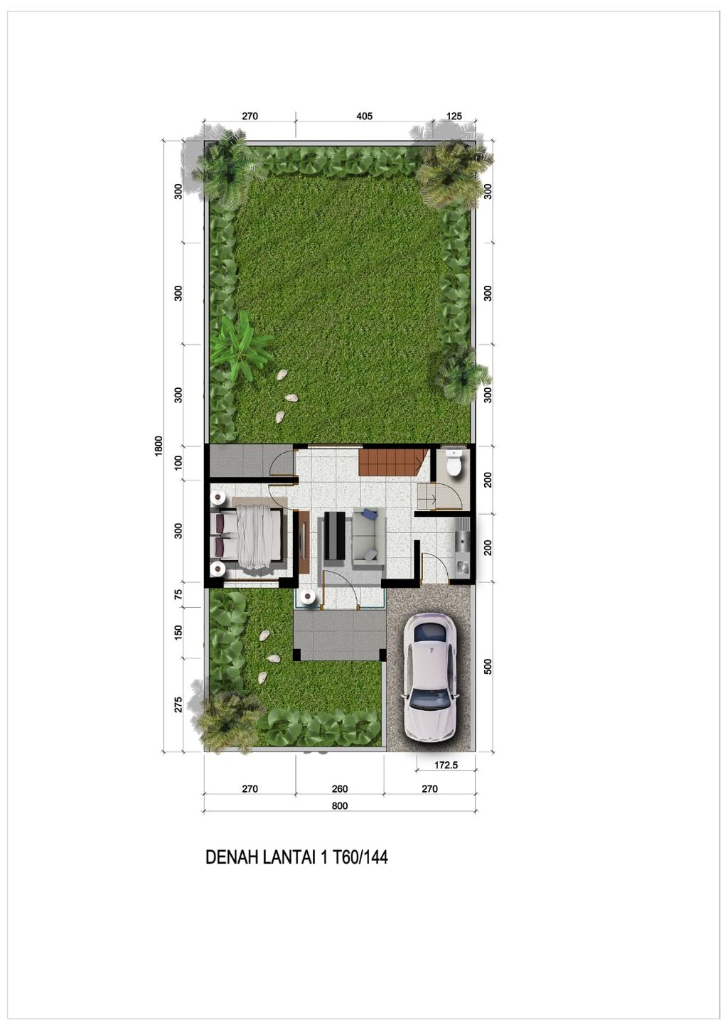 foto denah rumah tipe Edelweiss perumahan KHAYANGAN RESIDENCE