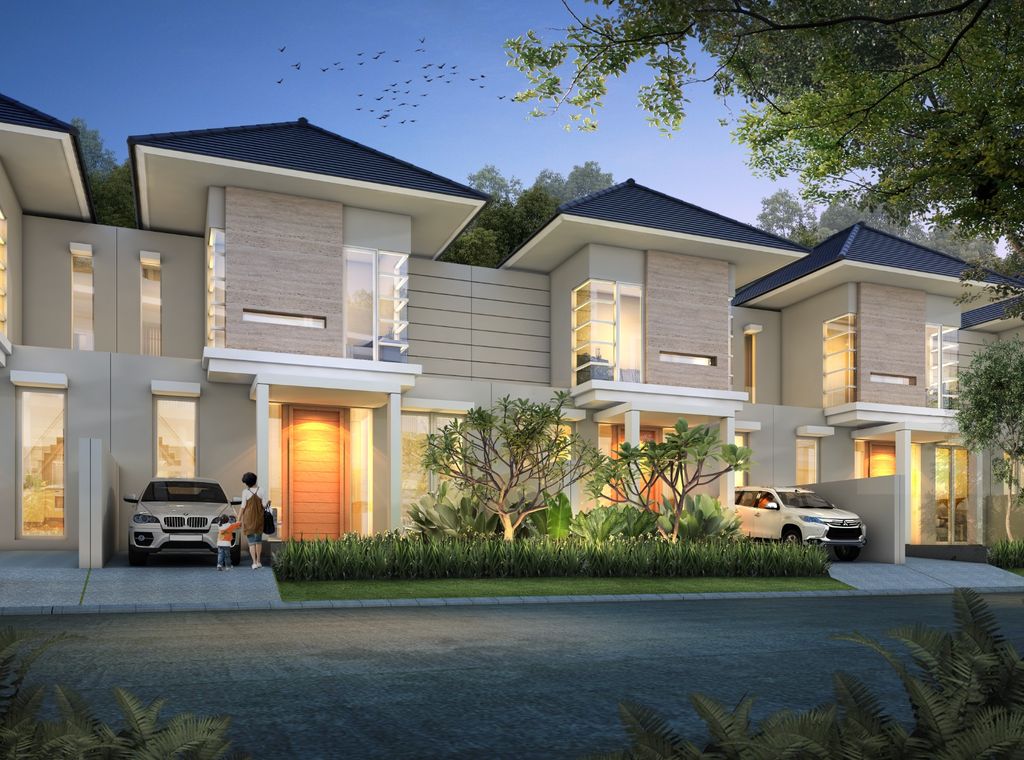 foto tampak rumah tipe Bouegenville perumahan KHAYANGAN RESIDENCE