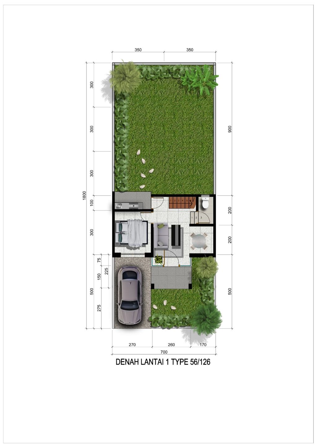 foto denah rumah tipe Bouegenville perumahan KHAYANGAN RESIDENCE