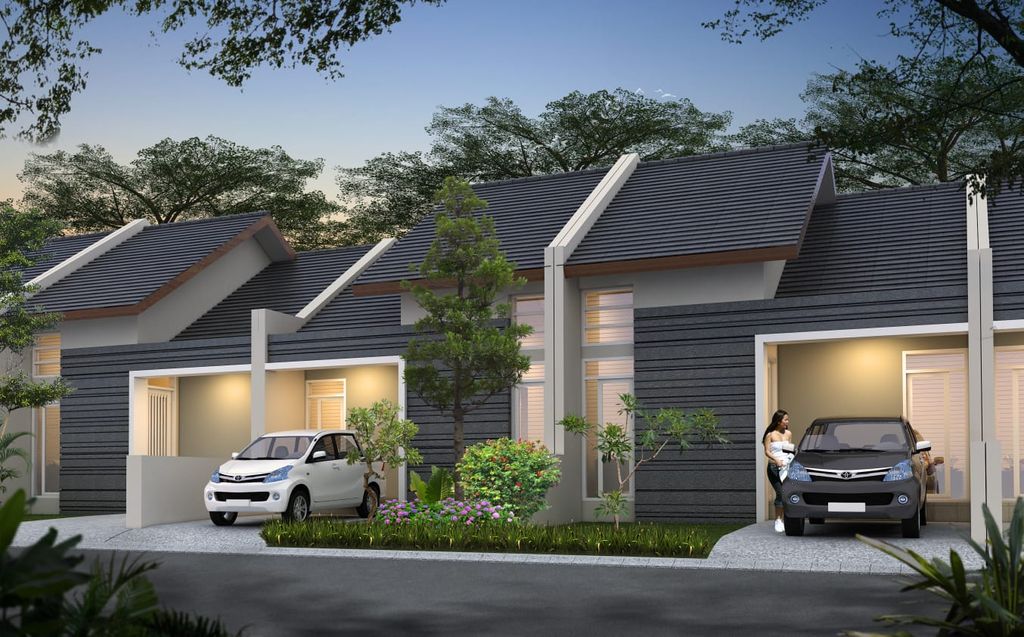 foto tampak rumah tipe Mutiara 1 perumahan KHAYANGAN RESIDENCE