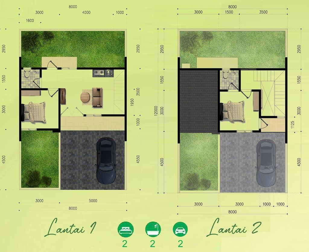 foto denah rumah tipe 57  EG perumahan Emerald Garden